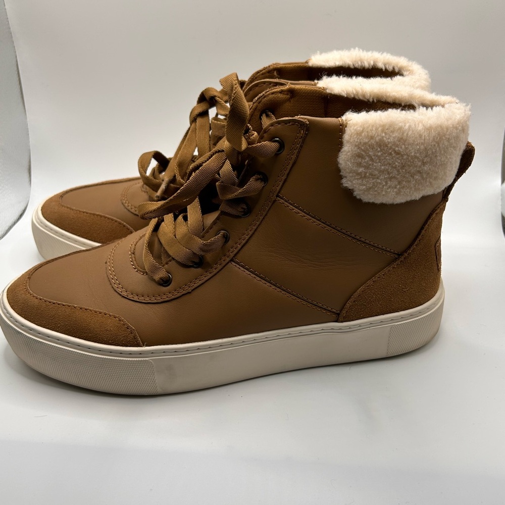 UGG Plush Shearling‎ Lined Cakewalk High Chestnut Brown Trainer Sz 8.5